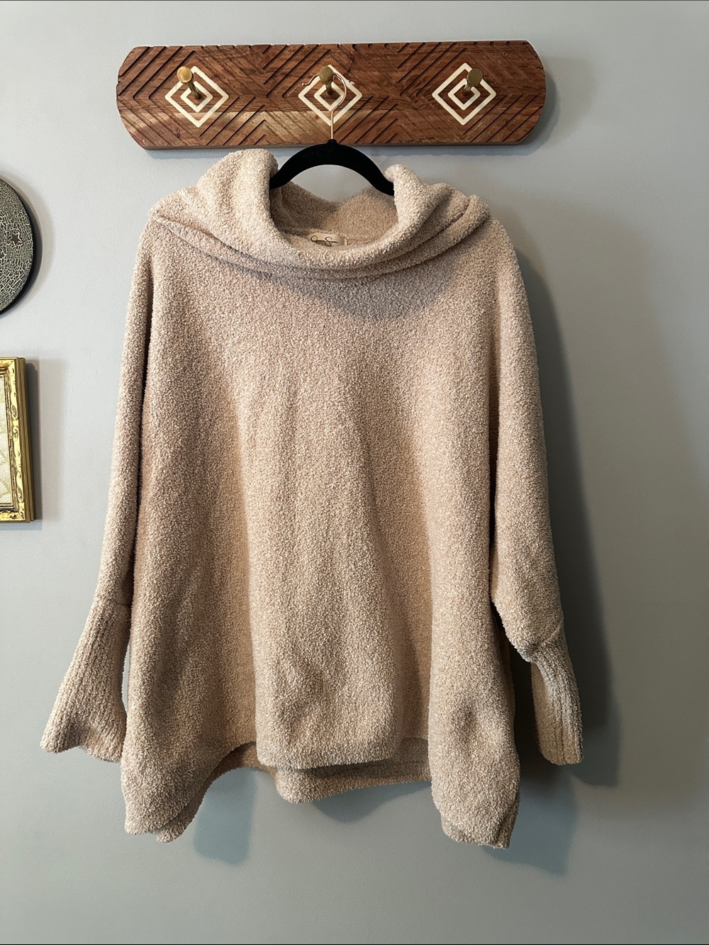 Jessica Simpson Cream Cowl-Neck Cozy Knit Sweater